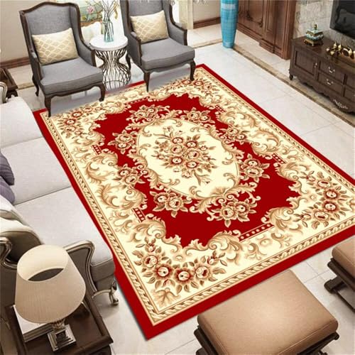 QGYFRE Teppich Flur läufer Rechteckiger für das Schlafzimmer Kinderteppiche Mädchen rot 60x120CM deko esszimmer Wohnzimmer Küche von QGYFRE