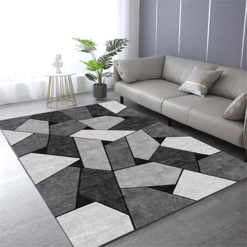QGYFRE Teppich Jugendzimmer Kinder Zimmer Rug 120x160CM Creative Color Matching Grau Tapis géométrique Moderne. Baby Mädchen von QGYFRE