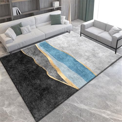 QGYFRE Teppich Nach Mass Klein Wohnzimmer bodenmatte 200x260CM Für Schlafzimmer blau Grau-schwarzer schmutzabweisender Kinderteppich Waschbar QGYFRE Teppich Nach Mass Klein Wohnzimmer bodenmatte 200x260CM Für Schlafzimmer blau Grau-schwarzer schmutzabweisender Kinderteppich Waschbar von QGYFRE