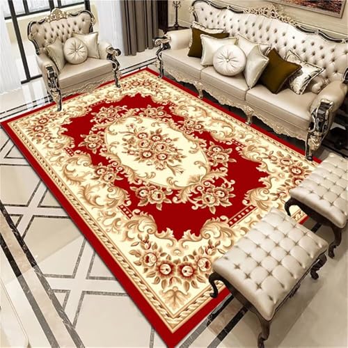 QGYFRE Teppich Nach Maß Moderne teppiche Rechteckiger für das Wohnzimmer terasse rot 90x150CM Couch tepich in Kinder von QGYFRE