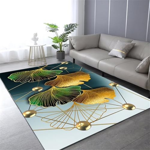 QGYFRE Teppich Nach Mass XXL 170x240CM schmutzfangmatte blau Tapis de sol décoratif vert et or. Teppiche Waschbar QGYFRE Teppich Nach Mass XXL 170x240CM schmutzfangmatte blau Tapis de sol décoratif vert et or. Teppiche Waschbar von QGYFRE