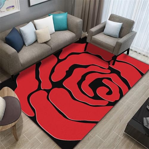 QGYFRE Teppich Rechteckig Home kinderzimmer teppiche Jungs 120x170CM Large Square Floor Cushions Velvet rot Schwarzer großer Blumenteppich küchenläufer waschbar QGYFRE Teppich Rechteckig Home kinderzimmer teppiche Jungs 120x170CM Large Square Floor Cushions Velvet rot Schwarzer großer Blumenteppich küchenläufer waschbar von QGYFRE