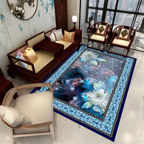 QGYFRE Teppich Wohnzimmer Kids Room Rugs for Girls Balkon Outdoor 90x120CM Washable blau Tapis floral Oriental. Schlafzimmer Teppiche QGYFRE Teppich Wohnzimmer Kids Room Rugs for Girls Balkon Outdoor 90x120CM Washable blau Tapis floral Oriental. Schlafzimmer Teppiche von QGYFRE