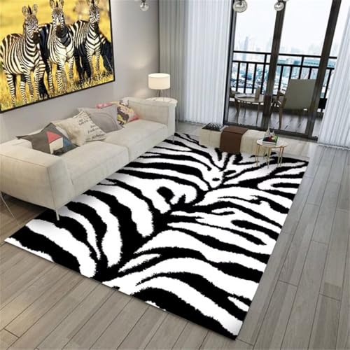 QGYFRE Teppich Wohnzimmer Kinderzimmer Junge Zimmers Teppichboden 90x120CM bodenmatte schwarz und weiß Tapis au Motif zébré. vorzimmer QGYFRE Teppich Wohnzimmer Kinderzimmer Junge Zimmers Teppichboden 90x120CM bodenmatte schwarz und weiß Tapis au Motif zébré. vorzimmer von QGYFRE