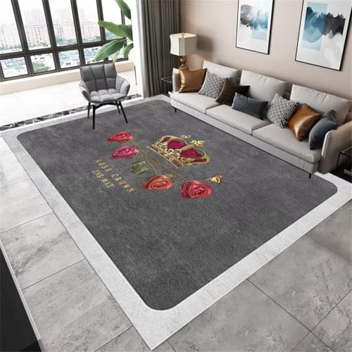 QGYFRE Teppich Wohnzimmer Kurzflor Schlafzimmers Kinderteppich 3D 120x180CM Gaming Grau Tapis de Fleurs modernes Rouges. Schallschutz QGYFRE Teppich Wohnzimmer Kurzflor Schlafzimmers Kinderteppich 3D 120x180CM Gaming Grau Tapis de Fleurs modernes Rouges. Schallschutz von QGYFRE