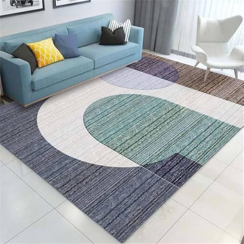 QGYFRE Teppiche Wohnzimmer Antirutsch Für Teppich Kinderteppiche 120x170CM küchenläufer waschbar blau Grün grau moderner Flur von QGYFRE