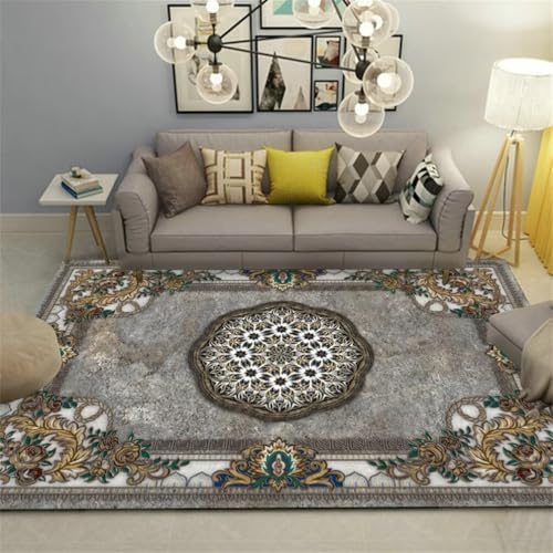 QGYFRE Teppiche Wohnzimmer Küchenteppich rutschfest Zimmer Teppich 100x160CM Rutschfester bedruckter Grau Tapis floral rétro. teppichläufer QGYFRE Teppiche Wohnzimmer Küchenteppich rutschfest Zimmer Teppich 100x160CM Rutschfester bedruckter Grau Tapis floral rétro. teppichläufer von QGYFRE