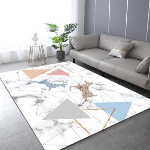 QGYFRE XXL Teppich Mädchen Kinderzimmer für 120x180CM schmutzfangmatte waschbar Grau Tapis bleu lavable en Machine. Maedchen von QGYFRE