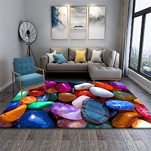 QH-Prosperous Rutschfester Teppich Thermal- Bunte Steine ​​ Teppich Wohnzimmer Modernes Hd 3D Teppivh 160X230cm von QH-Prosperous