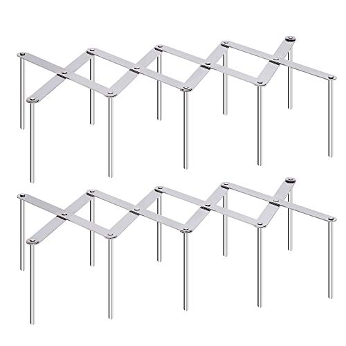 Ausziehbare Topfdeckelhalter aus Edelstahl, 2 Stücke Mehrzweck-Steamer Rack Spareribs-Halter Teleskoplagerregal Wandmontage für Küchenwerkzeuge und Grill von QH-Shop