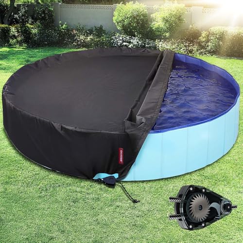 QH.HOME [2025 Verbesserte Winddicht] 180,3–182,9 cm große Kinder-Poolabdeckung, rund, zusammenklappbar, mit super winddichtem Ratschen-Design, geruchloses, wasserdichtes Stoffmaterial und nur von QH.HOME