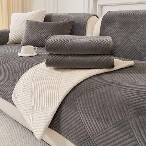 QHAIYYBF Samt Sofabezug Ecksofa l Form Sofa Überzug Couchbezug Sofa/Couch Wurfdecke Eckcouch 1 2 3 4 Sitzer Sofaschutz Sofaüberwurfe Sofaschoner Sofabezüge rutschfest Hund Katze für Wohnzimmer von QHAIYYBF