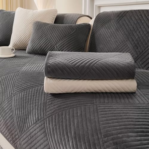 QHAIYYBF Samt Sofabezug Ecksofa l Form Sofa Überzug Couchbezug Sofa/Couch Wurfdecke Eckcouch 1 2 3 4 Sitzer Sofaschutz Sofaüberwurfe Sofaschoner Sofabezüge rutschfest Hund Katze für Wohnzimmer von QHAIYYBF