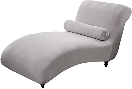 QHDXL Stretch Relaxliege Schonbezug ohne Armlehnen Elastische Chaiselongue Schonbezüge Abdeckung Liegesessel Bezug Sofabezug rutschfest Relaxsessel Bezüge Hellgrau (Color : Color-6) von QHDXL