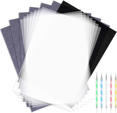 QHFalashbuy Kohlenstoff Transfer Papier,150 Blatt Carbon Transferpapier mit 5 Stück Prgestift Set,Pauspapier A4,Kohlepapier,Graphitpapier Transferpapier für Rückverfolgung Holz Papier Leinwand von QHFlashbuy