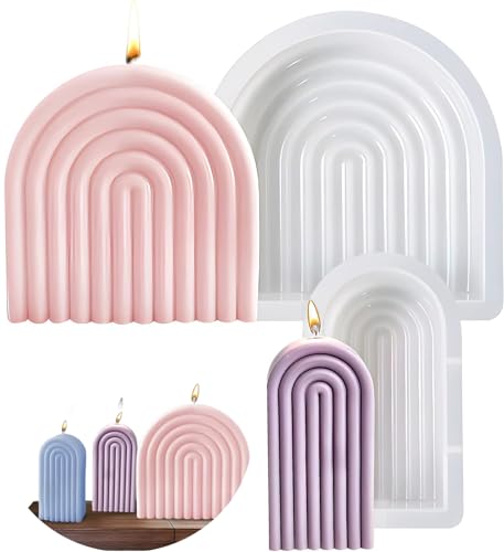 QHFlashbuy Kerzenformen N-förmiger,Silikonform Kerzenhalter,2 Stück Regenbogenbrücken Kerzenformen 3D Silikon Gießform kerzenhalter für Beton Kerzenständer Tablett Dekoration von QHFlashbuy