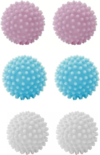 QHFlashbuy Trocknerbälle 6 Stück Waschkugel für Waschmaschine,Wiederverwendbare Dryer Balls Trockner Ball für Heim Kleidung Reinigung von QHFlashbuy