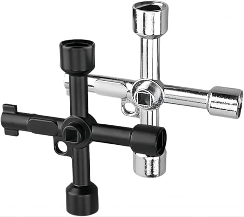 QHFlashbuy Vierkantschlüssel 2 Stück 4 Wege Multifunktionale Utilities Schlüsselfür Elektrische Wasser Gas Meter Box Schrank Öffnen Schlüssel 4-Wege-Schaltschrankschlüssel von QHFlashbuy