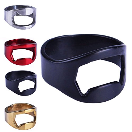 QHGstore Netter Metall-Finger-Ring-Flaschen-Öffner-Stab-Bier-Werkzeug Cap-Öffner-Remover-rot von QHGstore