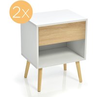 2er Set Nachttisch Nachtschrank Beistelltisch, FSC-zertifiziertem, Nchtkommode mit Schubladen, Sofatisch passend zu jedem Bett & Schlafzimmer 2er Set Nachttisch Nachtschrank Beistelltisch, FSC-zertifiziertem, Nchtkommode mit Schubladen, Sofatisch passend zu jedem Bett & Schlafzimmer von QHJ