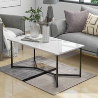 QHJ - Mid Century Modern Holz Rechteck Couchtisch Wohnzimmer, Wei von QHJ