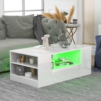 QHJ - Moderner Couchtisch Hochglanz Wohnzimmermbel 2 Schubladen und 2 Regalsofa Couchtisch Beistelltisch £¨95 x 53 x 37cm£© von QHJ