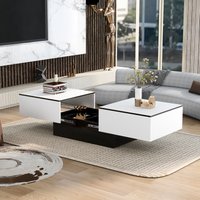 QHJ - Universeller Sofatisch, Wohnzimmer £ Hochglanz mit ausziehbarem Tisch und Stauraum (wei) von QHJ