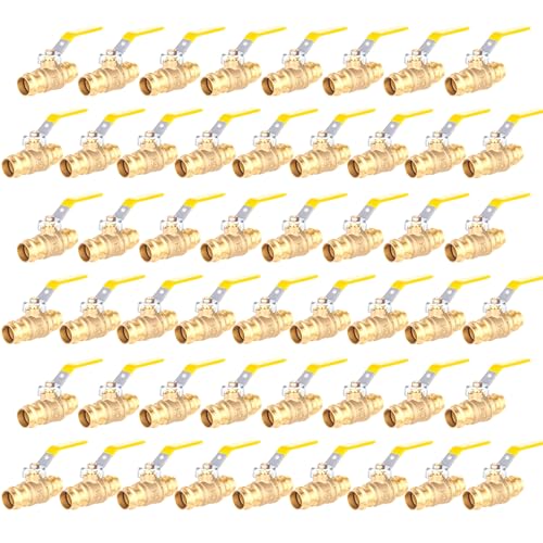 1/2 Zoll Messing-Kugelhahn mit Vollanschluss, X-Press-Kugelhahn – langlebiges Kupferrohrventil mit O-Ring for Trinkwasser(3/4 Inch 50Pack) von QHKYQNELX