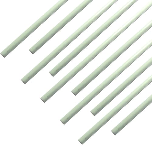 10 Stück 20 Zoll biegbare massive Fiberglasstäbe for landwirtschaftliche Unterstützung – langlebige weiße Glasfaserstäbe(3.0x500mm) von QHKYQNELX