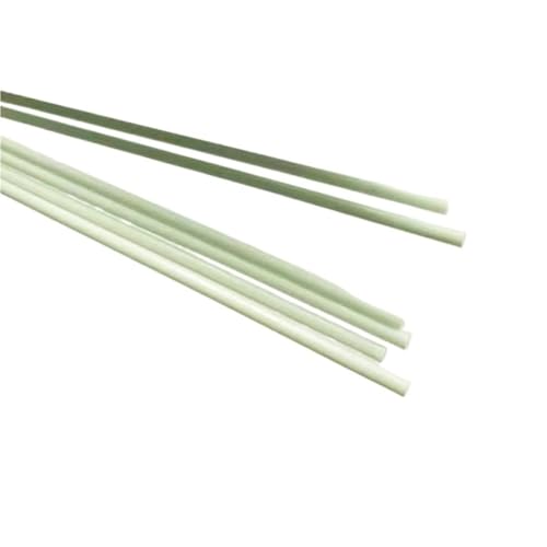 10 weiße Fiberglasstäbe – 0,5 m Länge, 0,8 mm – 2 mm runde Fiberglas-Vollstabrohlinge for die Präzisionsbearbeitung(5.0x500mm) von QHKYQNELX