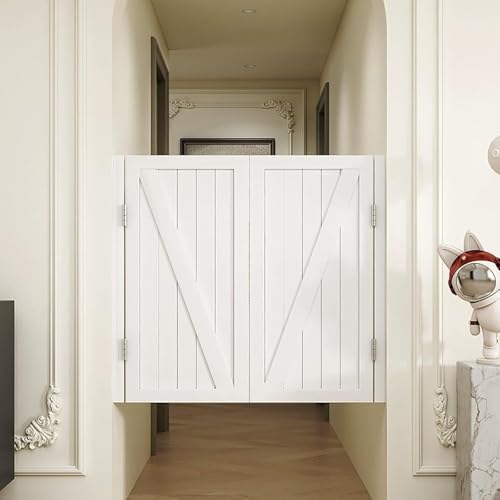 Anpassbare Schwingtüren aus Massivholz for Cafés mit Scharnieren aus Edelstahl – Elegantes Doppeltürgerät for die Küche(White,75x80cm) von QHKYQNELX