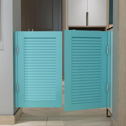 Cafe-Schwingtüren aus Massivholz – Elegante Salontüren mit Lamellen for den Innenbereich und Metallscharnieren for Küche und Schlafzimmer(Green,95x90cm) von QHKYQNELX