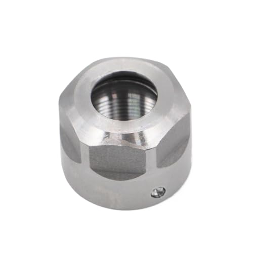 ER11-A Spannzangen-Klemmmutter - Hochfeste Metall-Spannfuttermutter for CNC-Graviermaschinen - Schwarz/Silber(Silver) von QHKYQNELX