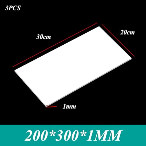 Flexible ABS-Kunststoffplatten for Heimwerkerarbeiten – 200 x 300 mm, formbare Platten for Heimdekoration und Modellbau(1mm 3pcs) von QHKYQNELX