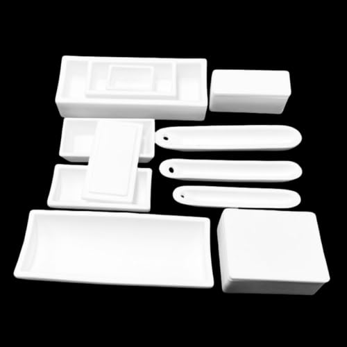 Quadratischer Korundtiegel aus 99% Aluminiumoxid – Hochtemperaturbeständiges Keramikschiffchen for Laborexperimente(Semi-circle*100 * 50 * 30mm) von QHKYQNELX