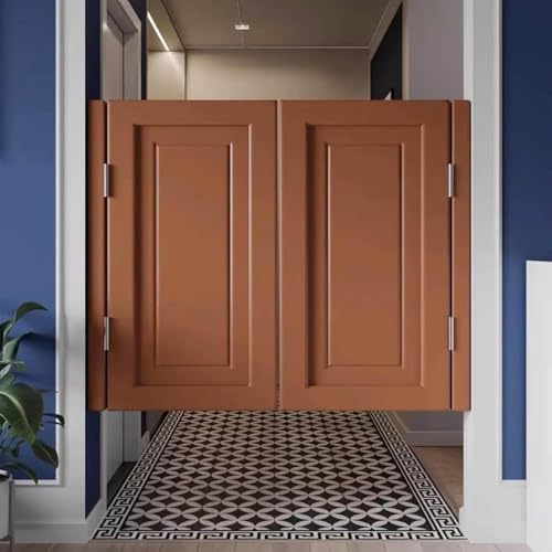 Schwingtüren for Cafés aus Massivholz – Elegante Doppeltür-Trennwand for Bar und Restaurant mit Scharnieren aus Edelstahl(Brown,120x120cm) von QHKYQNELX