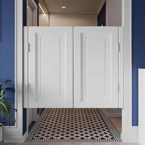 Schwingtüren for Cafés aus Massivholz – Elegante Doppeltür-Trennwand for Bar und Restaurant mit Scharnieren aus Edelstahl(White,85x90cm) von QHKYQNELX