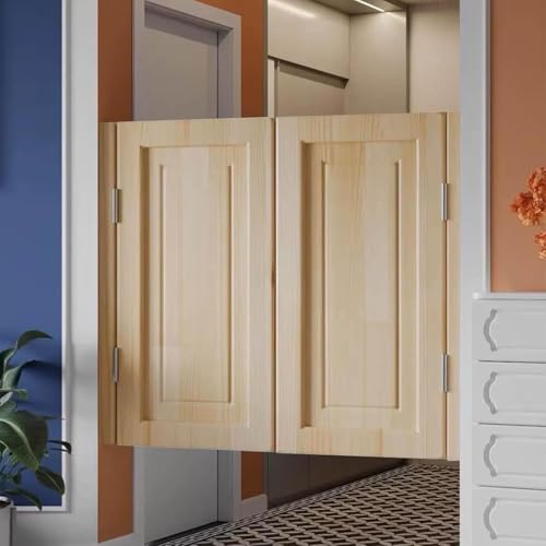 Schwingtüren for Cafés aus Massivholz – Elegante Doppeltür-Trennwand for Bar und Restaurant mit Scharnieren aus Edelstahl(Wood,100x80cm) von QHKYQNELX