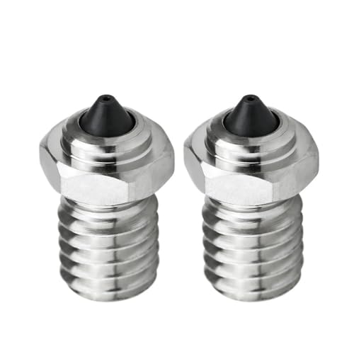 V6 Bimetall-Hochdurchflussdüse 0,4/0,6/0,8 mm for I3/I3 Mega X Pro – 2er-Pack 3D-Drucker-Extruder-Druckkopf(0.6mm) von QHKYQNELX