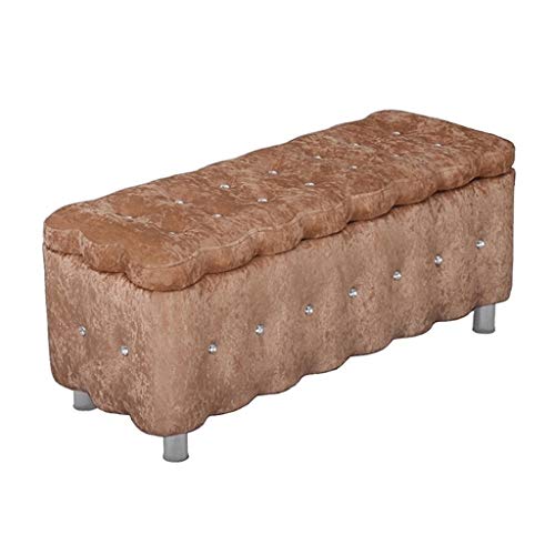 QHLMLL Aufbewahrungsbänke Schlafzimmer Bett Endhocker Bank Wohnzimmer Wechselschuhbank Sofa Hocker Bekleidungsgeschäft Ruhehocker (Farbe: Beige, Größe: L 100 × B 40 × H 40 cm) (Farbe: Braun, Größe von QHLMLL
