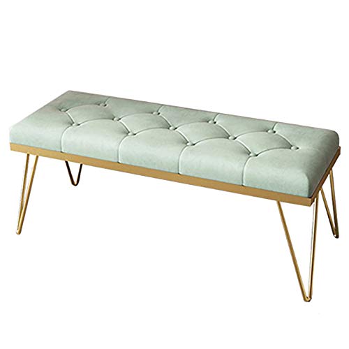 QHLMLL Aufbewahrungsbank für Flur, Schuhbank, kreative und einfache Kunst, Eisen, Haushalts-Schuhwechselhocker mit Samtkissen, lange Bank, multifunktionaler Bett-Endhocker (Farbe: Grau, Größe: 60 x 35 von QHLMLL