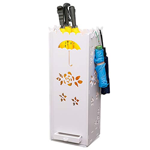 QHLMLL Drehbarer Schirmständer mit 6 Haken, Abtropfschale und Flurregal, ideal für Walkistick-Stock und Sonnenschirm, Stil 1 von QHLMLL