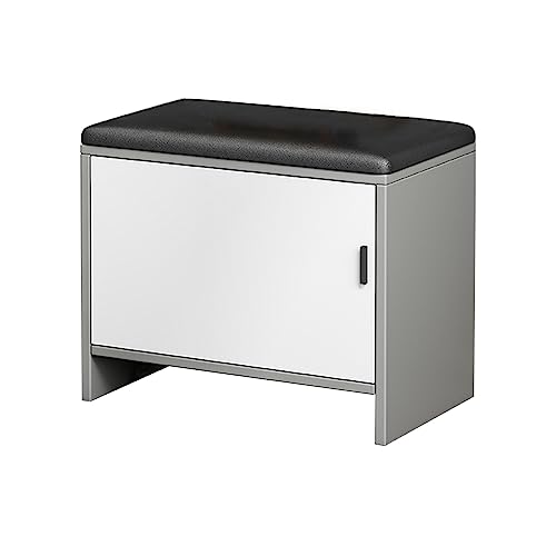 QHLMLL Freistehendes Schuhregal, Bank mit Schuhregal für Wohnzimmer, Schuhregal, Bankaufbewahrung, Organizer, für Eingangsbereich, Schlafzimmer, Wohnzimmer, Wohnung (Farbe: Hellgrau, Größe: QHLMLL Freistehendes Schuhregal, Bank mit Schuhregal für Wohnzimmer, Schuhregal, Bankaufbewahrung, Organizer, für Eingangsbereich, Schlafzimmer, Wohnzimmer, Wohnung (Farbe: Hellgrau, Größe: von QHLMLL