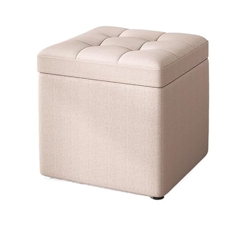 QHLMLL Fußteil-Bank, Wohnzimmer, stilvoller niedriger Hocker, Aufbewahrungshocker, Zuhause, kann an der Tür sitzen, Schuhwickelhocker, Stoff, Leder-Fußhocker (01) von QHLMLL