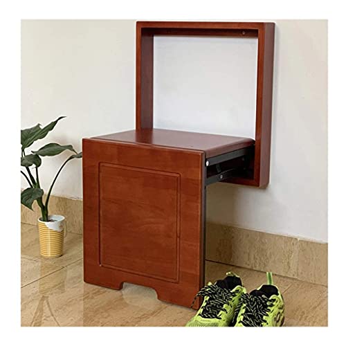 QHLMLL Klappbarer Wandhocker, zusammenklappbarer Duschsitz, Schuhbank, Sitzauflage, Stuhl, Gummiholz, mit Dämpfungspuffer für Eingangsbereich, Badezimmer von QHLMLL