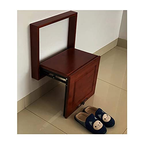 QHLMLL Klappbarer Wandhocker, zusammenklappbarer Duschsitz, Schuhbank, Sitzauflage, Stuhl, Gummiholz, mit Dämpfungspuffer für Eingangsbereich, Badezimmer von QHLMLL