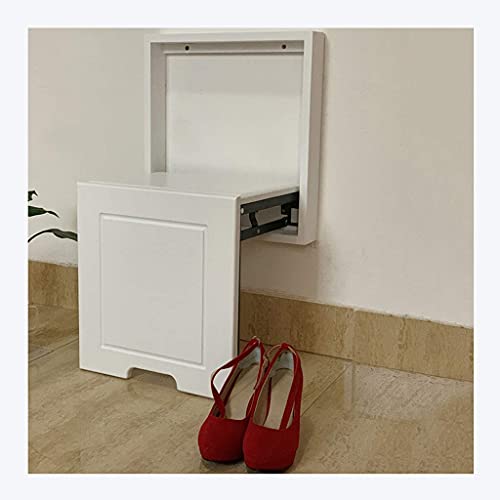 QHLMLL Klappbarer Wandhocker, zusammenklappbarer Duschsitz, Schuhbank, Sitzauflage, Stuhl, Gummiholz, mit Dämpfungspuffer für Eingangsbereich, Badezimmer von QHLMLL