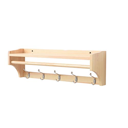 QHLMLL Kleiderhaken, schwebender Garderobenständer aus Massivholz für den Eingangsbereich, Wandgarderobe für Wohnzimmer, Schlafzimmer, Badezimmer, Küche (Größe: 65,5 x 15 x 20 cm) von QHLMLL