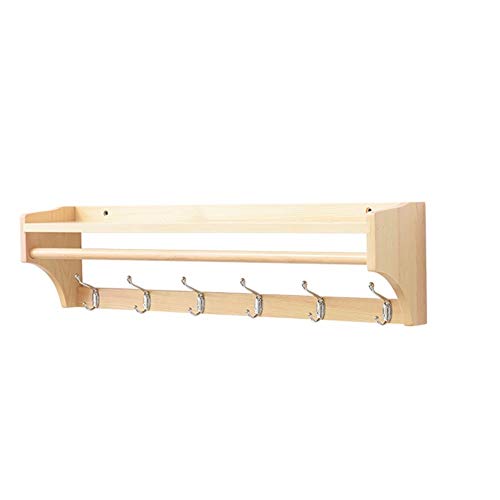 QHLMLL Kleiderhaken, schwebender Garderobenständer aus Massivholz für den Eingangsbereich, Wandgarderobe für Wohnzimmer, Schlafzimmer, Badezimmer, Küche (Größe: 79,5 x 15 x 20 cm) von QHLMLL