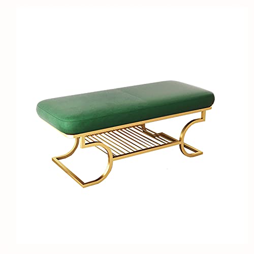 QHLMLL Luxuriöse Samt-Schuhbank mit Schaumstoffkissen, Schlafzimmer-Eingang, Schuhregal und Sitzfläche, 80 x 38 x 42 cm von QHLMLL